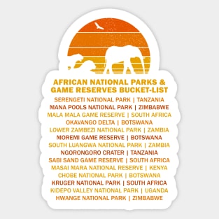 African Safari Bucket List Sunset Lion Elephant Serengeti Sticker